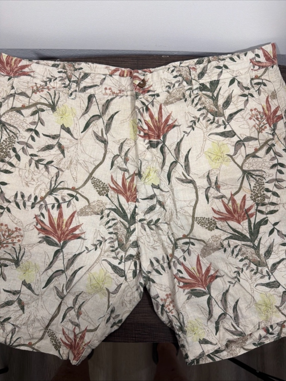 Zara Men’s Shorts Size 34 Bermuda Linen Blend Flat Front Pockets Casual